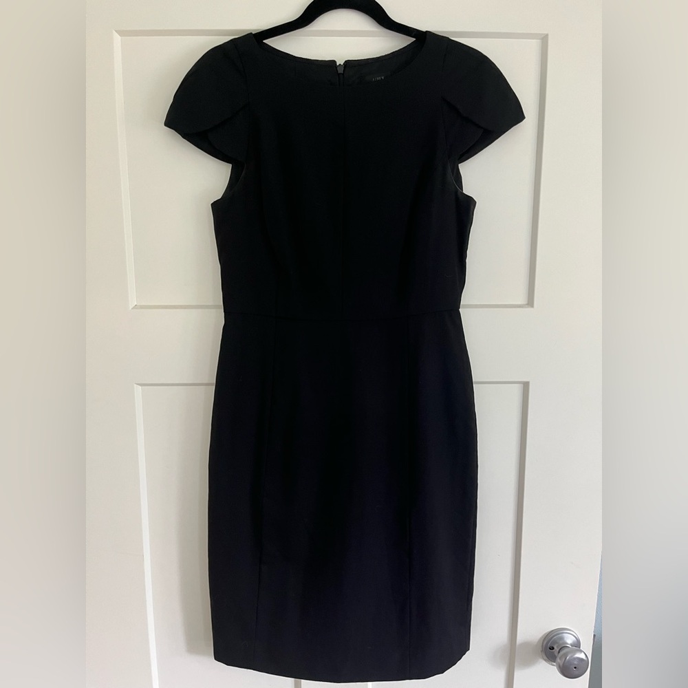 J.crew Petal-Sleeve Super 120s Wool Sheath Dress